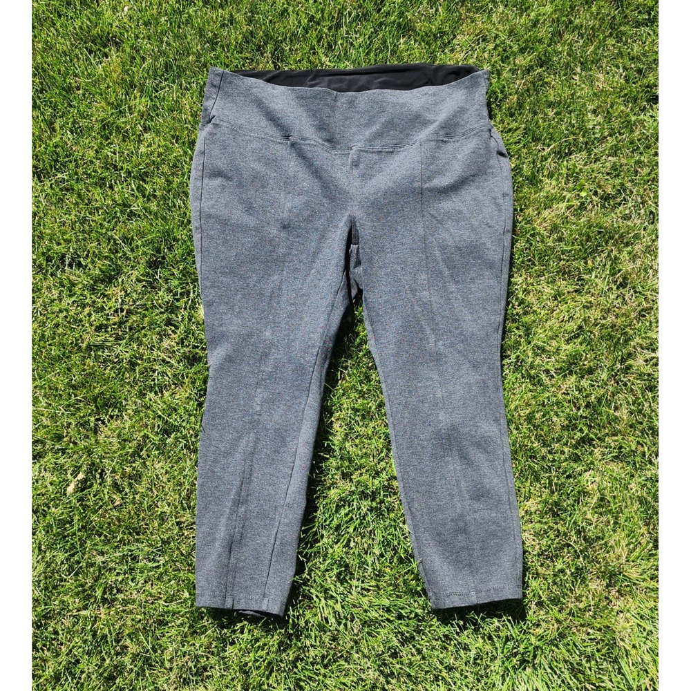 Style & Co Pants Women 3X Cropped Leggings Rayon Nylon Gray Skinny Pull On Seam